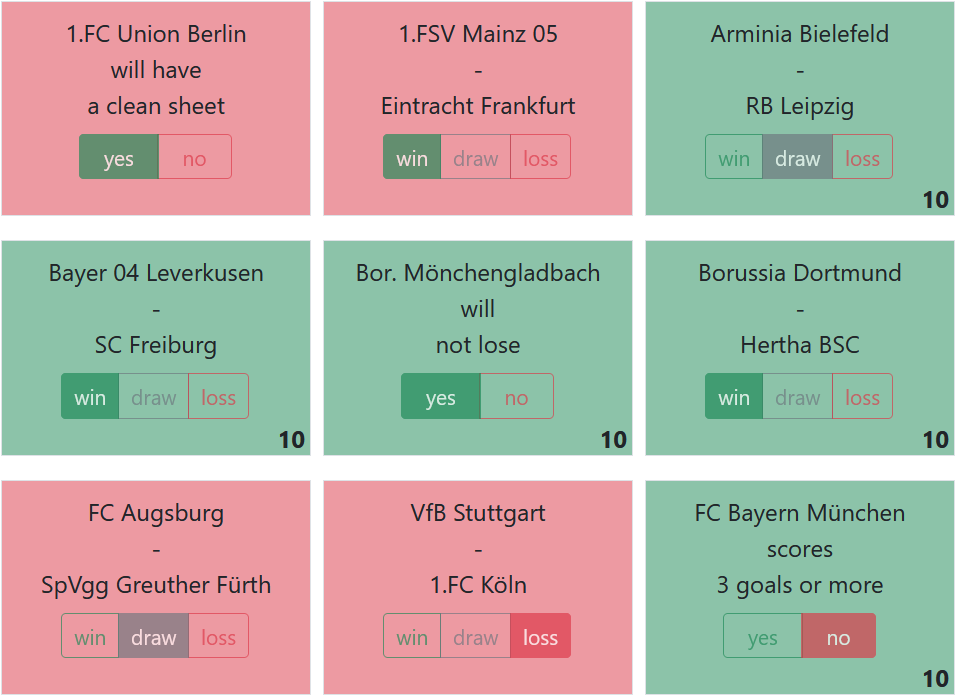 prediction game score example